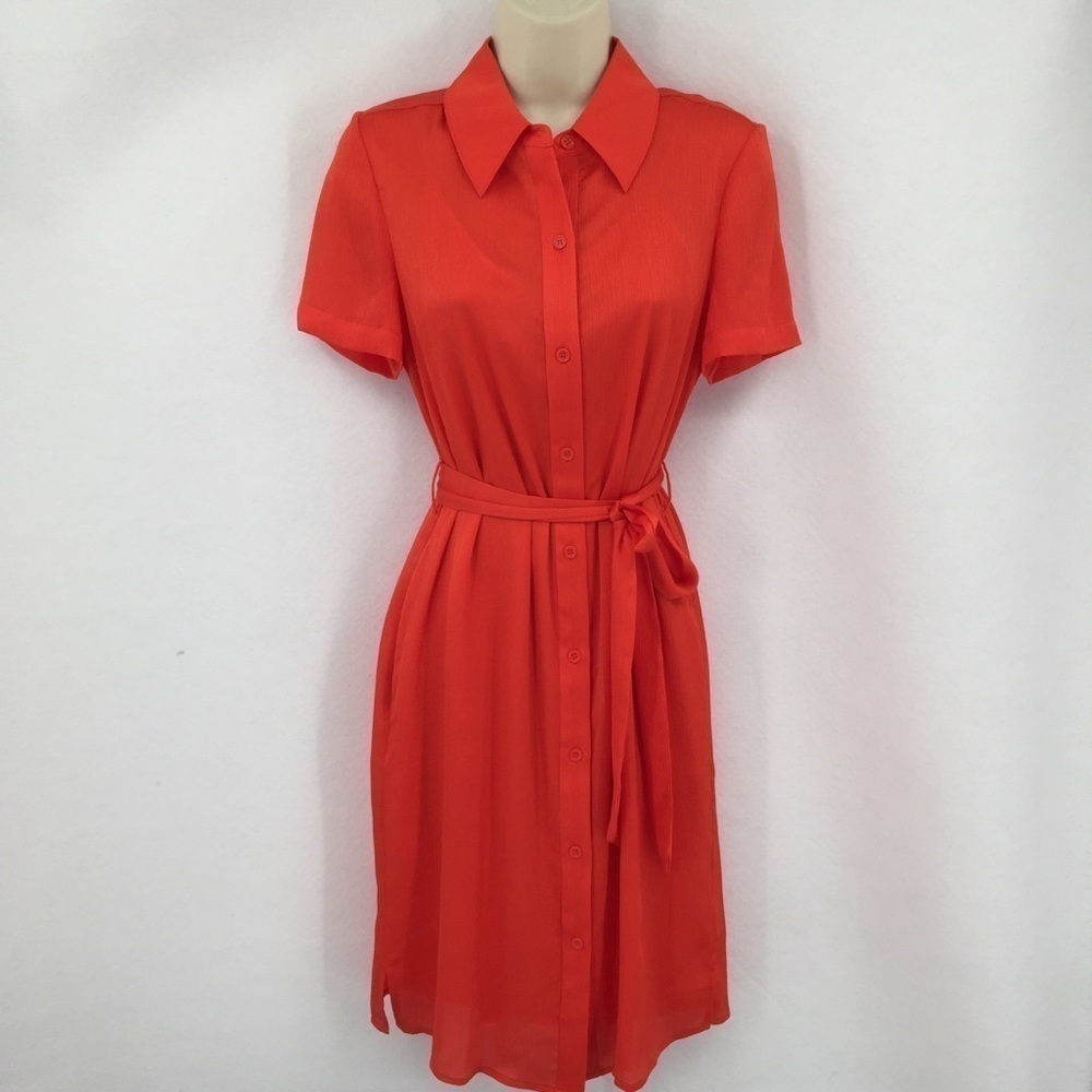 DVF Diane von Furstenberg Kassie Spicy Orange shirtdress dress belt new 0
